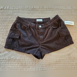 PACSUN LOW-RISE E-WAIST WOMEN'S SIZE SMALL BLACK CARGO SHORTS NWT!!🔥🔥